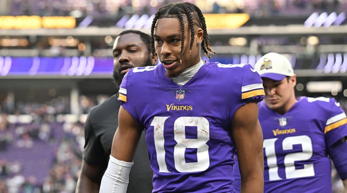 Justin Jefferson after a Vikings game.